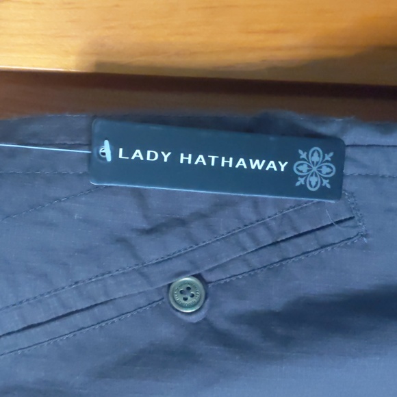 Lady Hathaway Capri pants size 12, drawstring waist zipper/button closure pocket - Picture 9 of 12